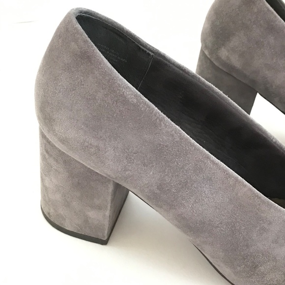 SEYCHELLES Chunky Heel Suede Pointed Toe Heels Gray Women’s Size 9 - Picture 10 of 16